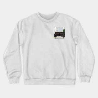 Living room in a snowy day Crewneck Sweatshirt